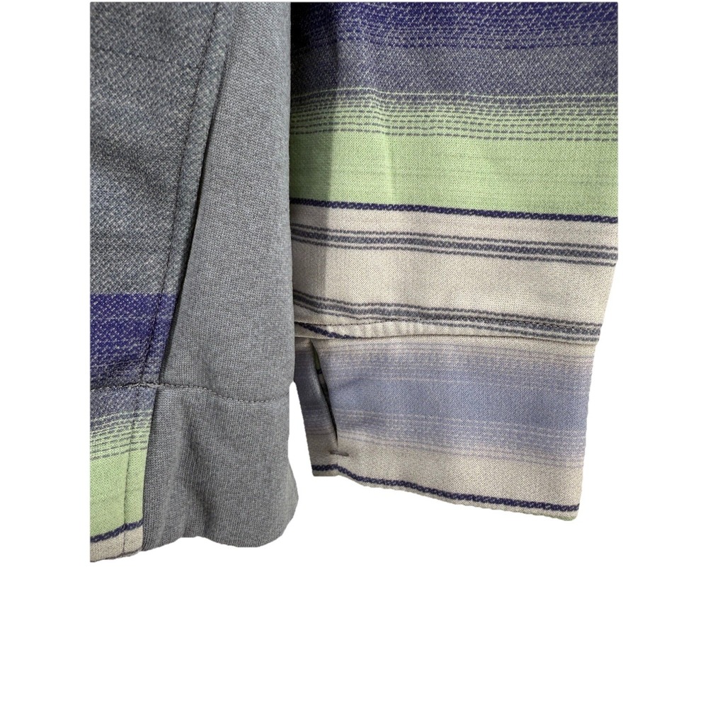 Burton Oak Long Pullover Hoodie Sweatshirt Women's L Gray Blue Multi‎ Stripes - Picture 2 of 7